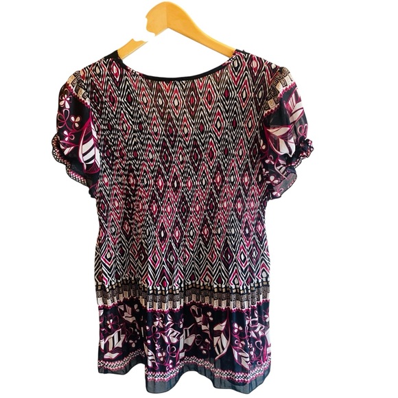 Nicola Vintage Y2K Purple Beaded Accordion Crinkle Square Neck Blouse - Picture 2 of 5